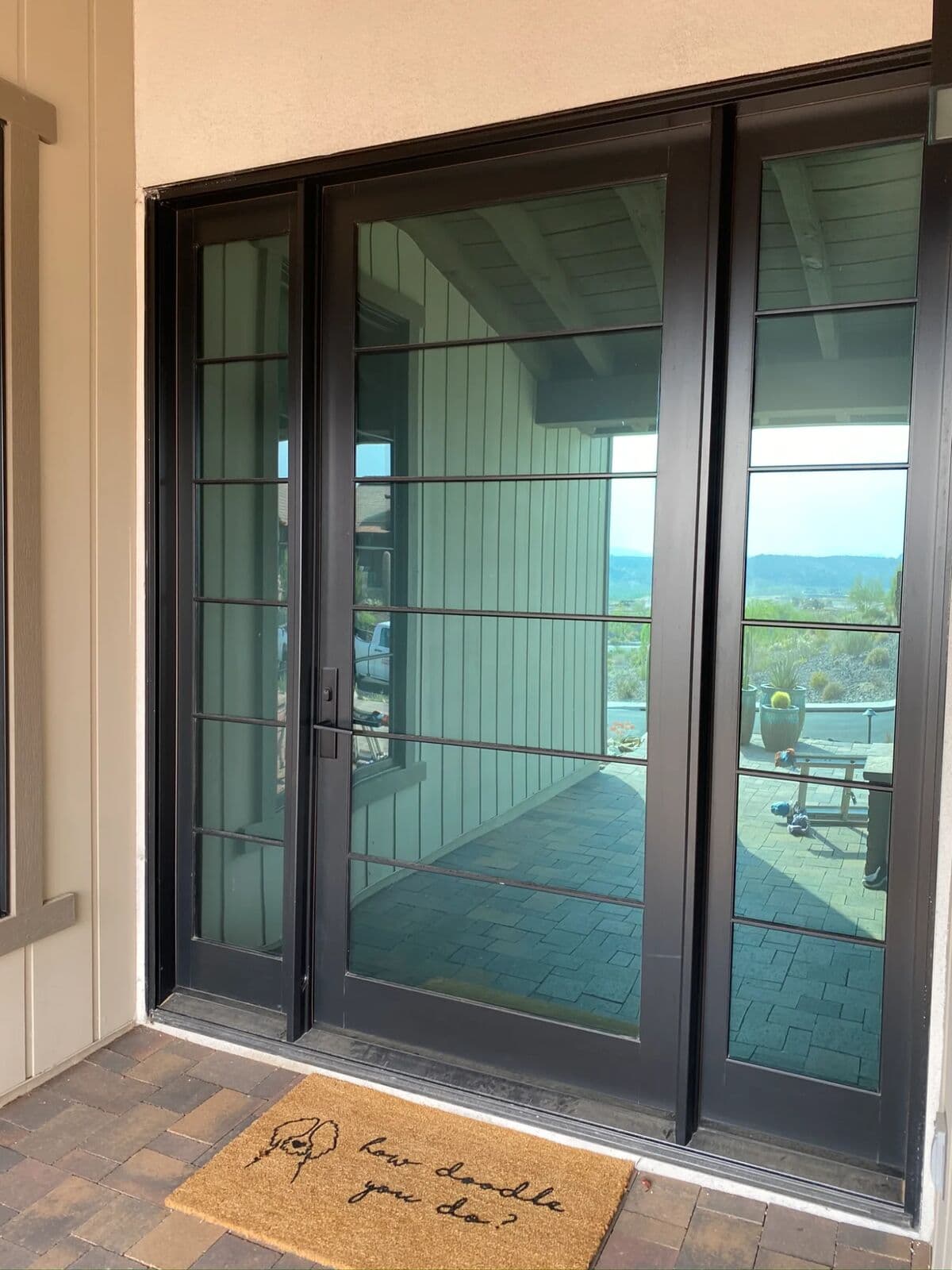 Spotless glass entry door